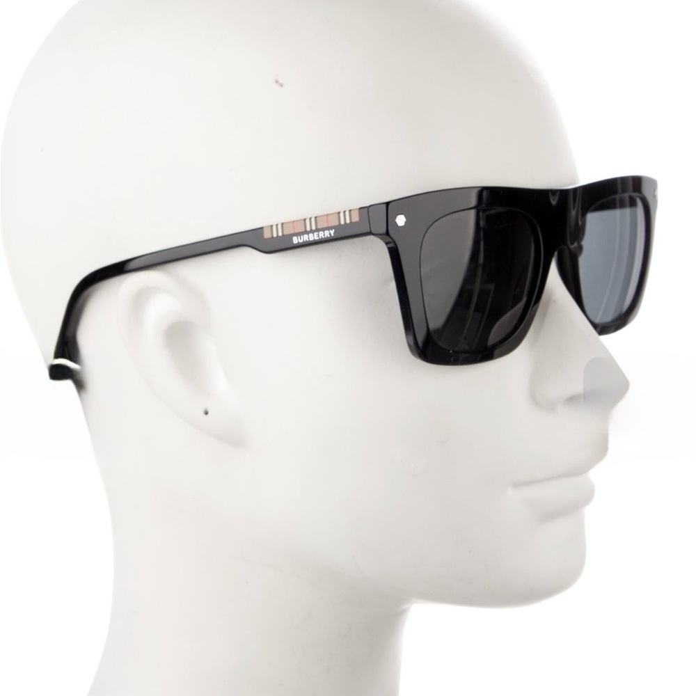 2025 Burberry Black Check Square Sunglasses Men’s, w/ leather case,$298